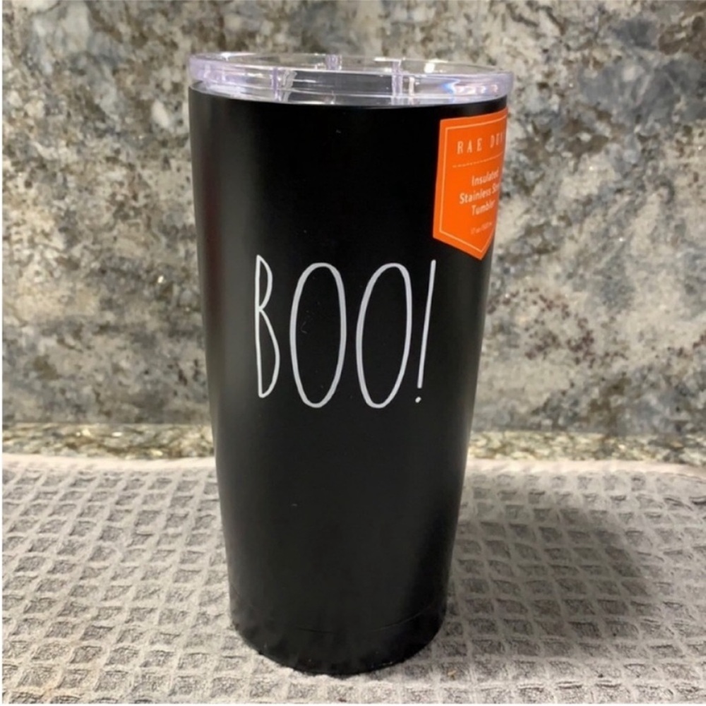 NWT Rae Dunn “BOO!” 17 oz Insulated Stainless Steel Tumbler Halloween